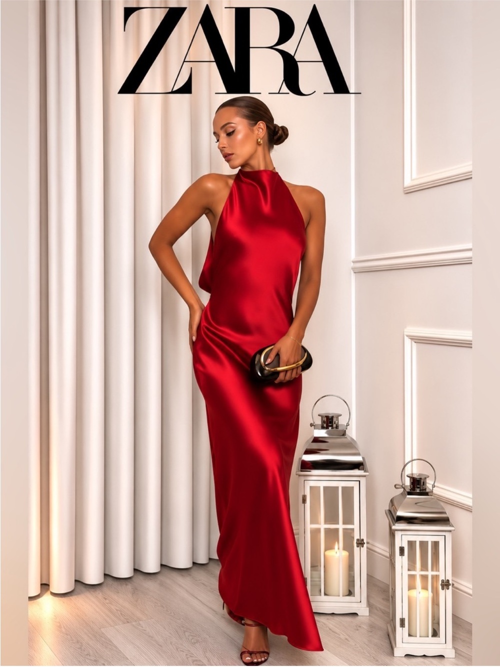 Zara Red Sleeveless Dress
